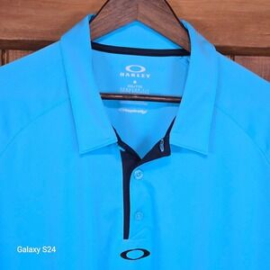 Oakley Mens Hydrolix Golf Polo XXL Blue Regular Fit Performance Short Sleeve